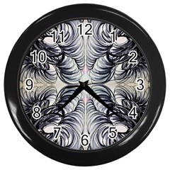 Mono Repeats Vi Wall Clock (black) by kaleidomarblingart