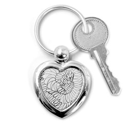 Mono Swirls Key Chain (heart) by kaleidomarblingart