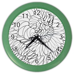 Mono Swirls Color Wall Clock by kaleidomarblingart