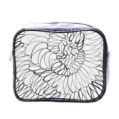 Mono Swirls Mini Toiletries Bag (one Side) by kaleidomarblingart