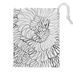 Mono Swirls Drawstring Pouch (4xl) by kaleidomarblingart