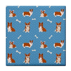 Cute Corgi Dogs Tile Coaster by SychEva