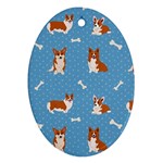 Cute Corgi Dogs Ornament (Oval) Front