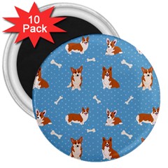 Cute Corgi Dogs 3  Magnets (10 Pack)  by SychEva