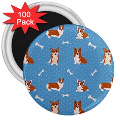 Cute Corgi Dogs 3  Magnets (100 Pack) by SychEva