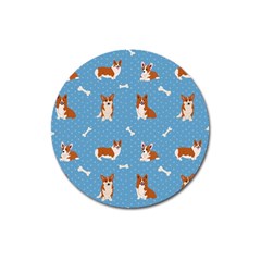 Cute Corgi Dogs Magnet 3  (round) by SychEva