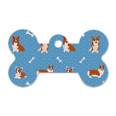 Cute Corgi Dogs Dog Tag Bone (two Sides) by SychEva