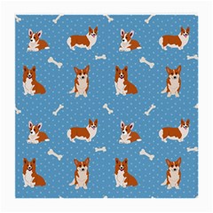 Cute Corgi Dogs Medium Glasses Cloth (2 Sides) by SychEva