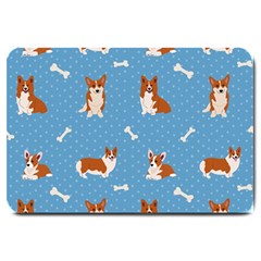 Cute Corgi Dogs Large Doormat  by SychEva