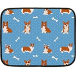 Cute Corgi Dogs Double Sided Fleece Blanket (Mini)  35 x27  Blanket Back