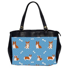 Cute Corgi Dogs Oversize Office Handbag (2 Sides) by SychEva