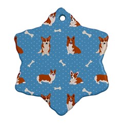 Cute Corgi Dogs Ornament (snowflake) by SychEva