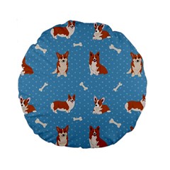 Cute Corgi Dogs Standard 15  Premium Round Cushions by SychEva