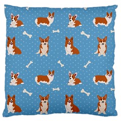 Cute Corgi Dogs Large Flano Cushion Case (two Sides) by SychEva