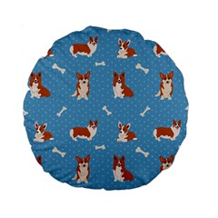 Cute Corgi Dogs Standard 15  Premium Flano Round Cushions by SychEva