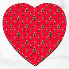 Sketchy Christmas Tree Motif Drawing Pattern Jigsaw Puzzle (heart) by dflcprintsclothing