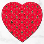 Sketchy Christmas Tree Motif Drawing Pattern Jigsaw Puzzle (Heart) Front