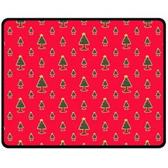 Sketchy Christmas Tree Motif Drawing Pattern Fleece Blanket (medium)  by dflcprintsclothing