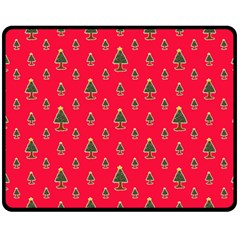 Sketchy Christmas Tree Motif Drawing Pattern Double Sided Fleece Blanket (medium)  by dflcprintsclothing