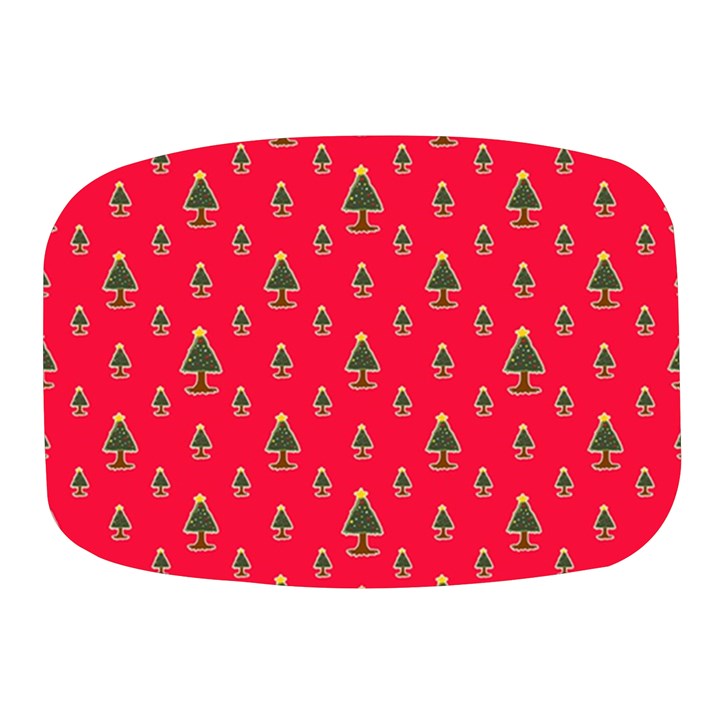 Sketchy Christmas Tree Motif Drawing Pattern Mini Square Pill Box