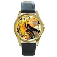 Before The Easter Round Gold Metal Watch