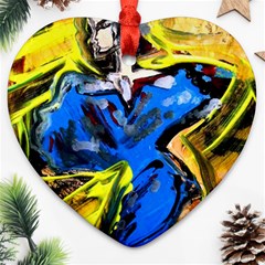 Blue Bird-1-1 Ornament (heart) by bestdesignintheworld