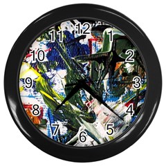 Snow In A City-1-1 Wall Clock (Black)