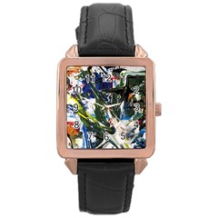 Snow In A City-1-1 Rose Gold Leather Watch 