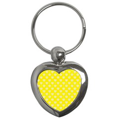 Purple Hearts On Yellow Background Key Chain (heart) by SychEva