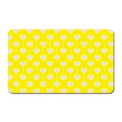 Purple Hearts On Yellow Background Magnet (rectangular) by SychEva