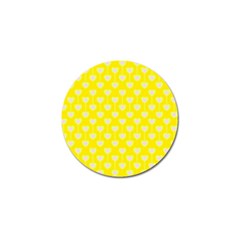 Purple Hearts On Yellow Background Golf Ball Marker (10 Pack) by SychEva