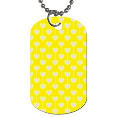 Purple Hearts On Yellow Background Dog Tag (two Sides)