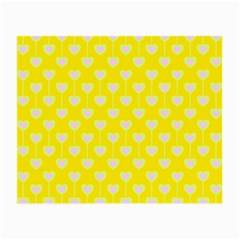 Purple Hearts On Yellow Background Small Glasses Cloth (2 Sides) by SychEva