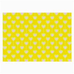 Purple Hearts On Yellow Background Large Glasses Cloth by SychEva