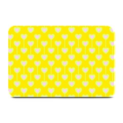 Purple Hearts On Yellow Background Plate Mats by SychEva