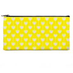 Purple Hearts On Yellow Background Pencil Case by SychEva