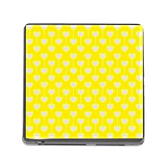 Purple Hearts On Yellow Background Memory Card Reader (square 5 Slot) by SychEva