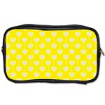 Purple Hearts On Yellow Background Toiletries Bag (Two Sides) Front