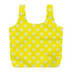 Purple Hearts On Yellow Background Full Print Recycle Bag (L) Back