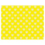 Purple Hearts On Yellow Background Double Sided Flano Blanket (Medium)  60 x50  Blanket Front