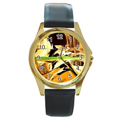 Grasshopper-1-1 Round Gold Metal Watch by bestdesignintheworld