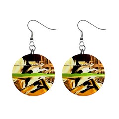 Grasshopper-1-1 Mini Button Earrings by bestdesignintheworld