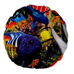 The Life Aquatic Large 18  Premium Flano Round Cushions by impacteesstreetwearcollage