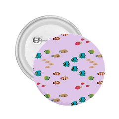 Marine Fish Multicolored On A Pink Background 2 25  Buttons by SychEva