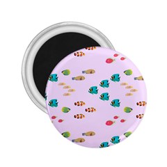 Marine Fish Multicolored On A Pink Background 2 25  Magnets by SychEva