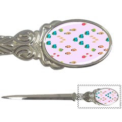 Marine Fish Multicolored On A Pink Background Letter Opener by SychEva