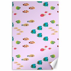 Marine Fish Multicolored On A Pink Background Canvas 20  X 30  by SychEva