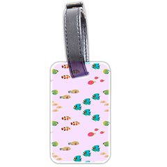 Marine Fish Multicolored On A Pink Background Luggage Tag (two Sides) by SychEva