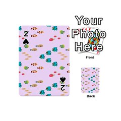 Marine Fish Multicolored On A Pink Background Playing Cards 54 Designs (mini) by SychEva