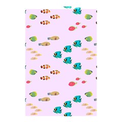 Marine Fish Multicolored On A Pink Background Shower Curtain 48  X 72  (small)  by SychEva